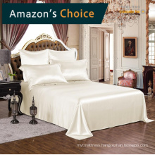 Ivory White Hotel Quality Bed Linen Sheet Oeko tex-100 Elegance Seamless Silk Bedding Set